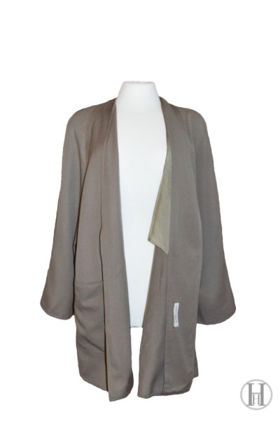 Marina Rinaldi vintage beige wool overcoat front 2